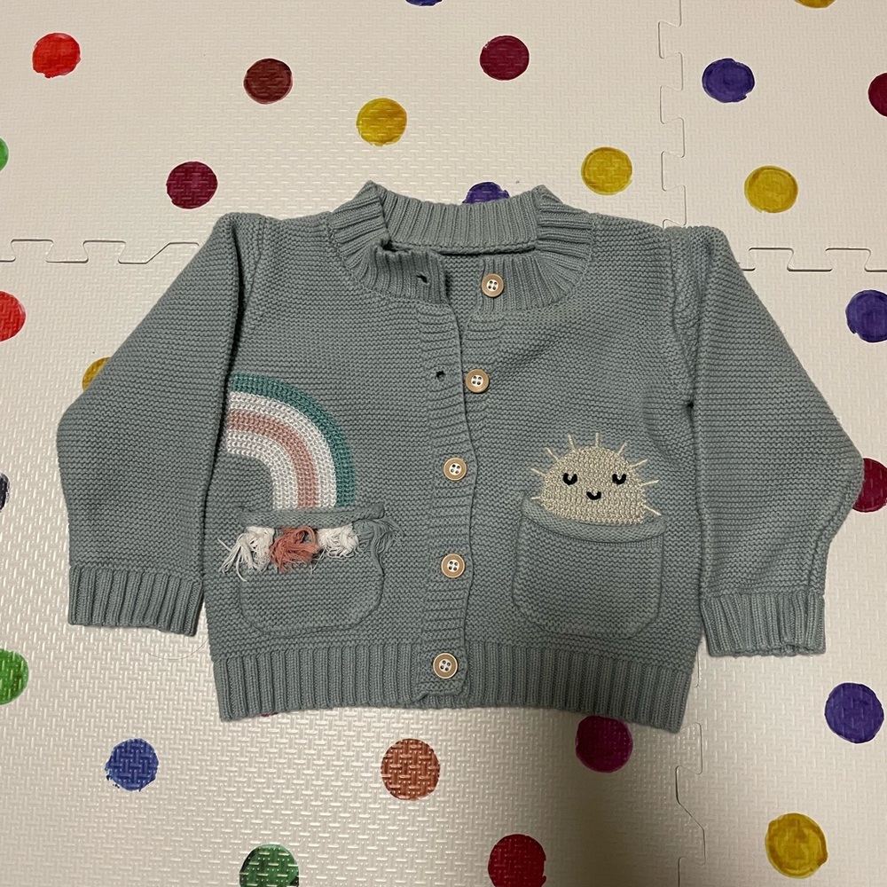 Blue cardigan baby girl 9-12m